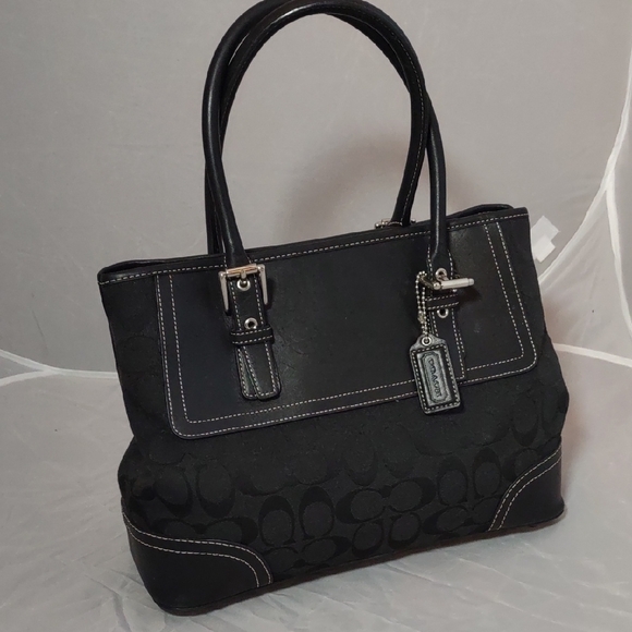 Coach Handbags - Coach Black Monogram Tote Bag